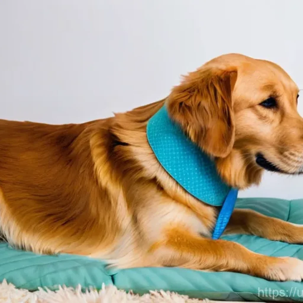 강아지 수술 후 흉터 관리 - **Prompt 1: Post-Surgery Comfort and Immediate Care**
"A Golden Retriever mix dog, named 'Browni...