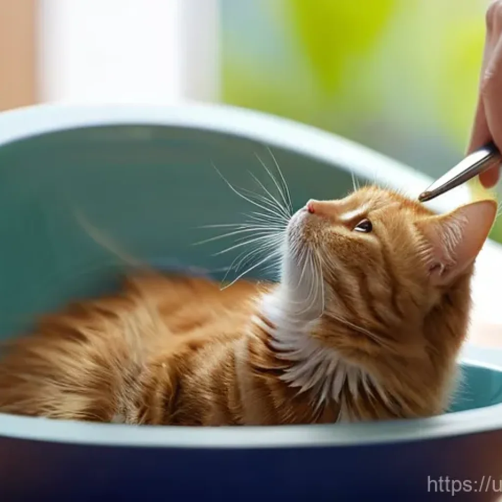 고양이 탈모 증상과 치료 - **Prompt 1: Healthy Cat Grooming and Nutrition**
An indoor scene featuring a cheerful and health...