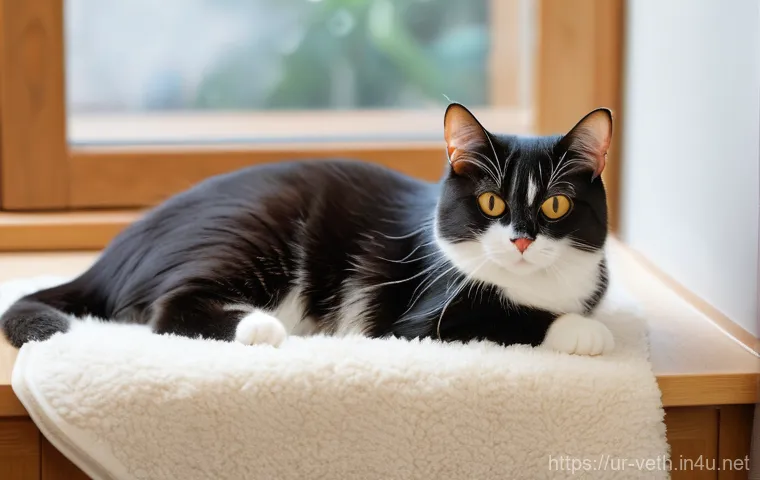 고양이 탈모 증상과 치료 - **Prompt 1: Healthy Cat Grooming and Nutrition**
    An indoor scene featuring a cheerful and health...